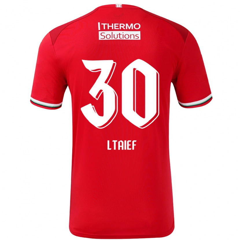 Danxen Børn Sayfallah Ltaief #30 Rød Hvid Hjemmebane Spillertrøjer 2024/25 Trøje T-Shirt