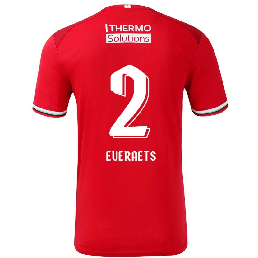 Danxen Børn Kim Everaets #2 Rød Hvid Hjemmebane Spillertrøjer 2024/25 Trøje T-Shirt