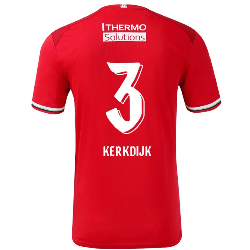 Danxen Børn Danique Kerkdijk #3 Rød Hvid Hjemmebane Spillertrøjer 2024/25 Trøje T-Shirt