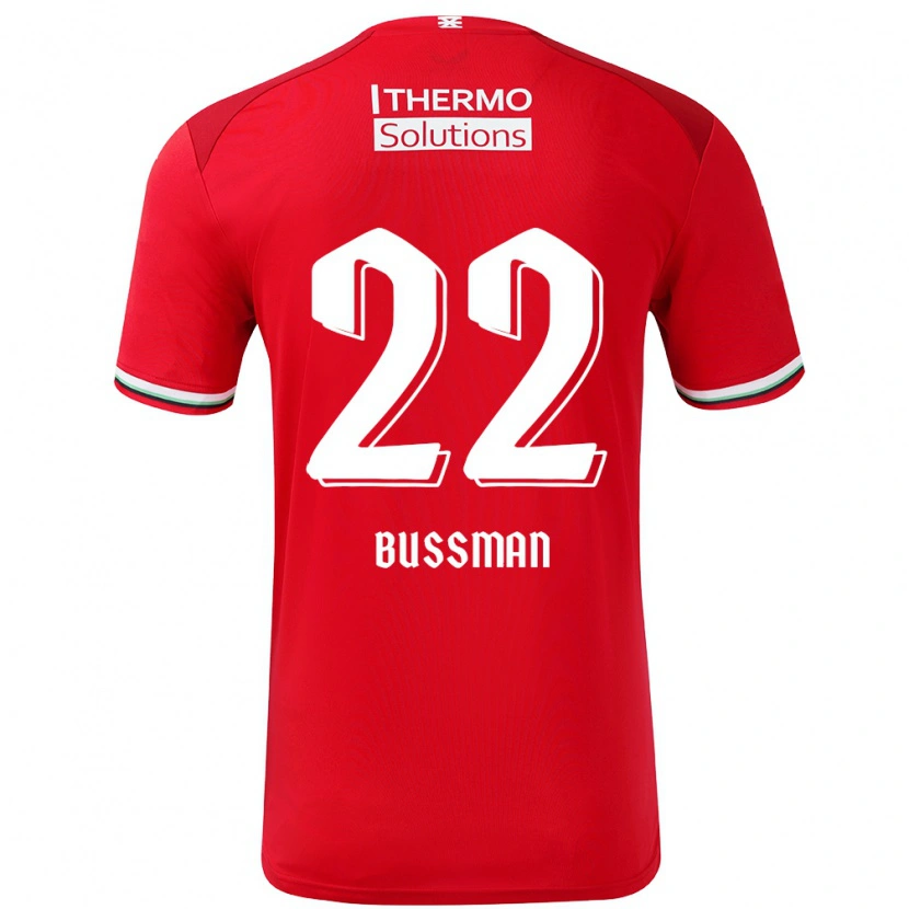 Danxen Børn Fiene Bussman #22 Rød Hvid Hjemmebane Spillertrøjer 2024/25 Trøje T-Shirt