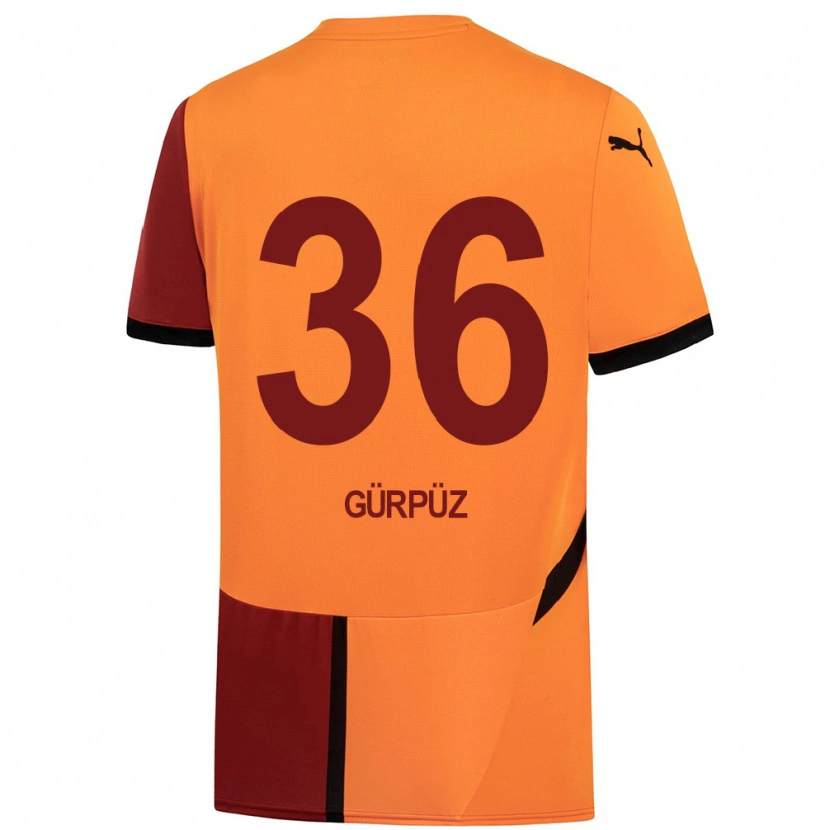 Danxen Børn Gökdeniz Gürpüz #36 Gul Rød Hjemmebane Spillertrøjer 2024/25 Trøje T-Shirt