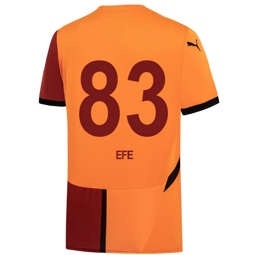 Danxen Børn Efe Akman #83 Gul Rød Hjemmebane Spillertrøjer 2024/25 Trøje T-Shirt