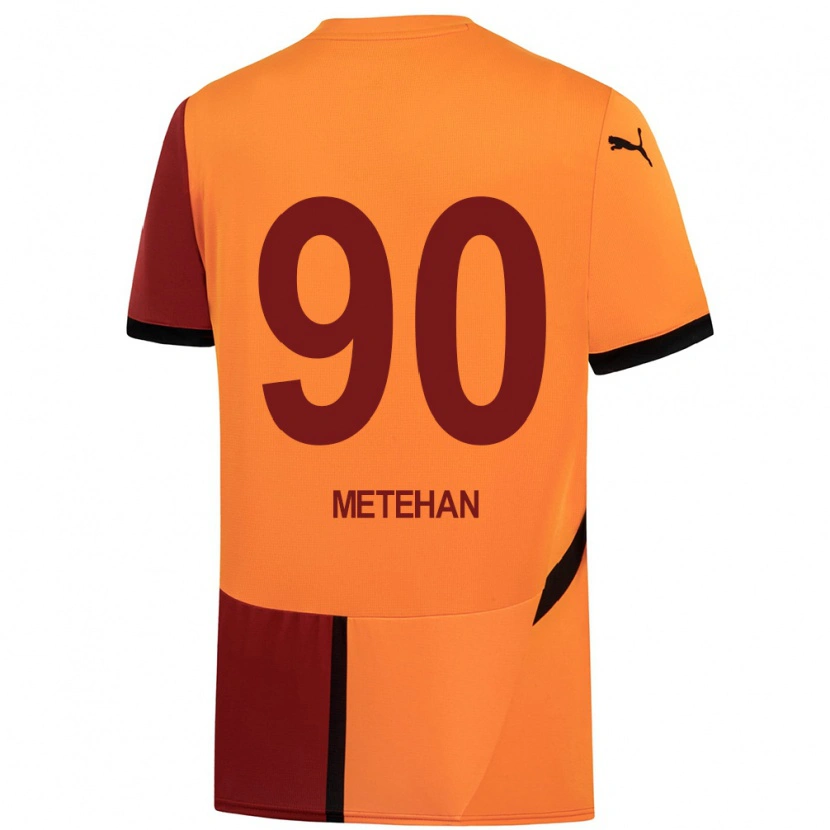 Danxen Børn Metehan Baltacı #90 Gul Rød Hjemmebane Spillertrøjer 2024/25 Trøje T-Shirt