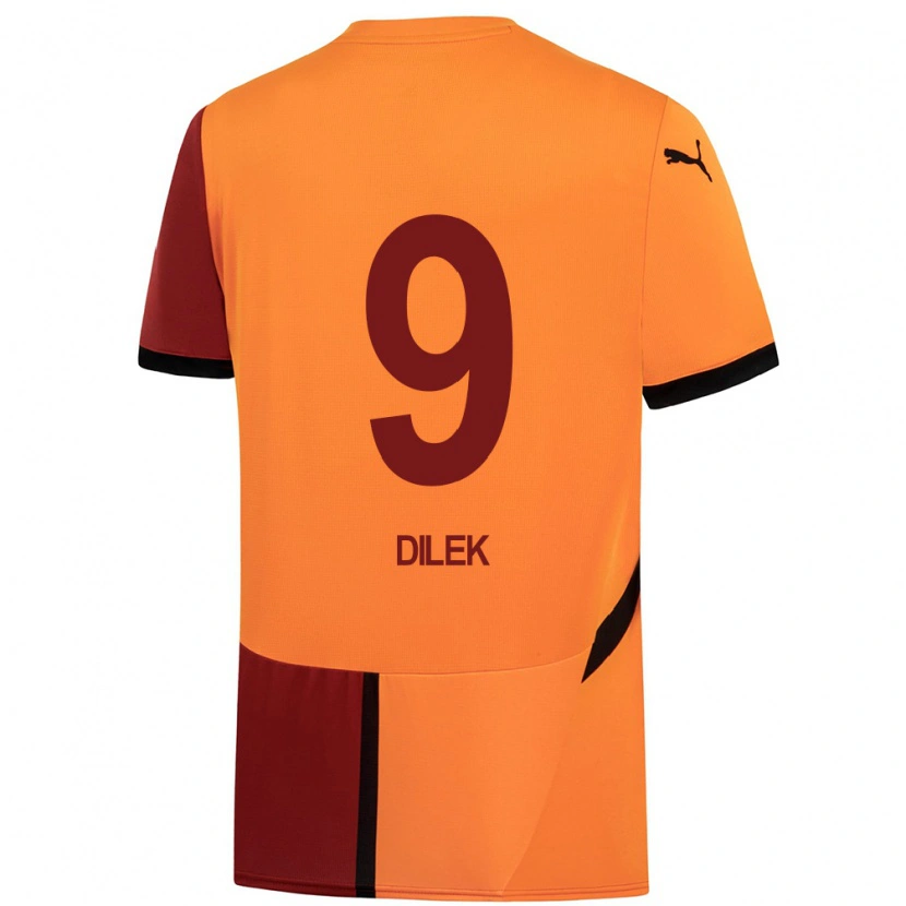 Danxen Børn Yalın Dilek #9 Gul Rød Hjemmebane Spillertrøjer 2024/25 Trøje T-Shirt