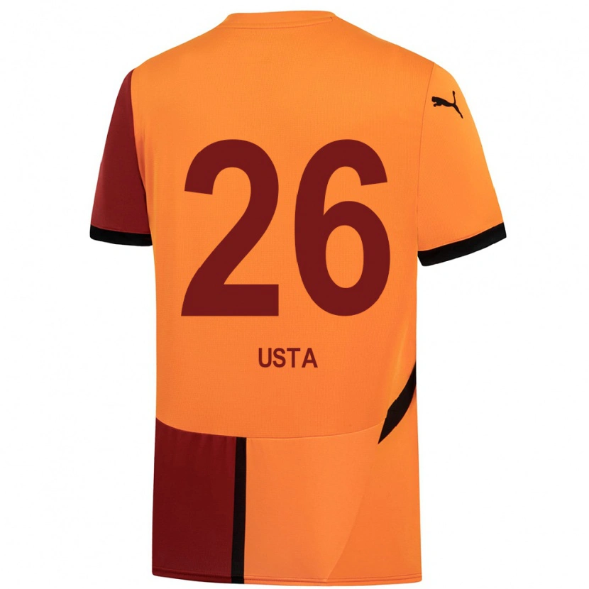 Danxen Børn Alanur Usta #26 Gul Rød Hjemmebane Spillertrøjer 2024/25 Trøje T-Shirt