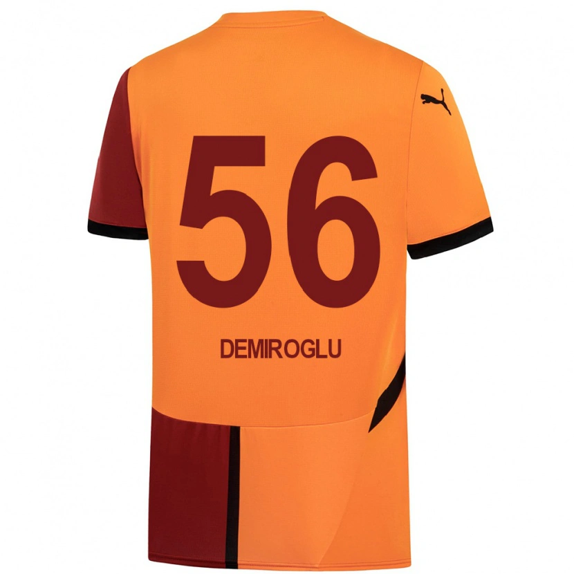 Danxen Børn Baran Demiroğlu #56 Gul Rød Hjemmebane Spillertrøjer 2024/25 Trøje T-Shirt
