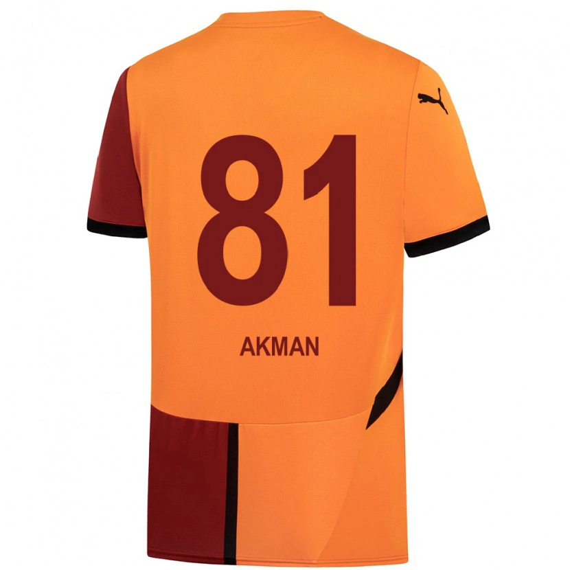 Danxen Børn Hamza Akman #81 Gul Rød Hjemmebane Spillertrøjer 2024/25 Trøje T-Shirt
