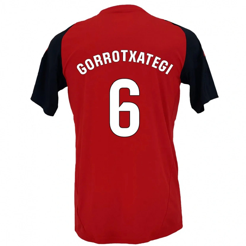 Danxen Børn Jon Gorrotxategi #6 Rød Sort Hjemmebane Spillertrøjer 2024/25 Trøje T-Shirt