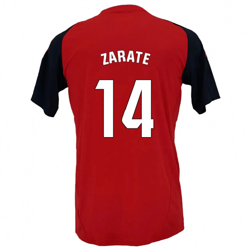 Danxen Børn Hugo Zárate #14 Rød Sort Hjemmebane Spillertrøjer 2024/25 Trøje T-Shirt