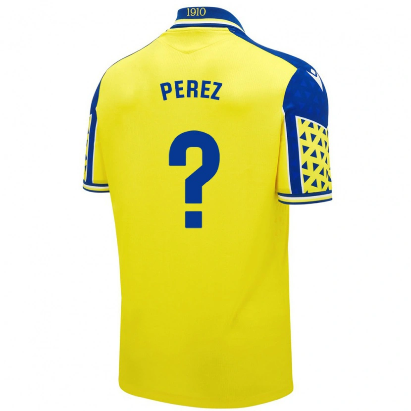 Danxen Børn Ángel Pérez #0 Gul Blå Hjemmebane Spillertrøjer 2024/25 Trøje T-Shirt