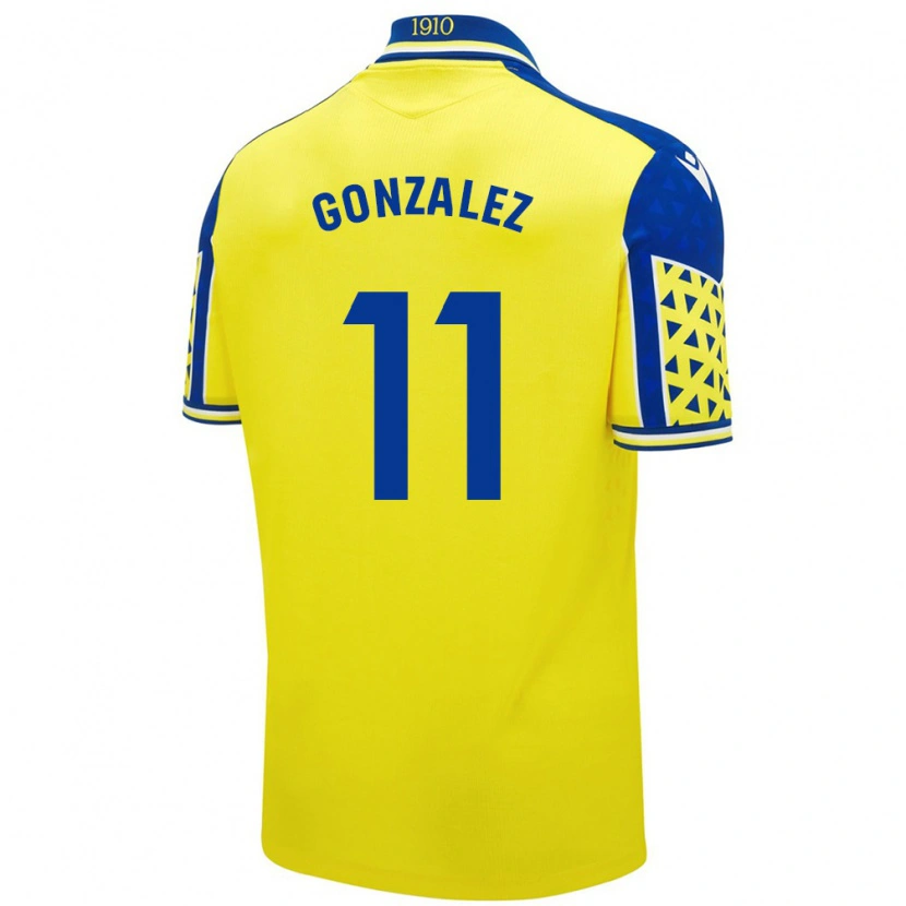 Danxen Børn Chus González #11 Gul Blå Hjemmebane Spillertrøjer 2024/25 Trøje T-Shirt