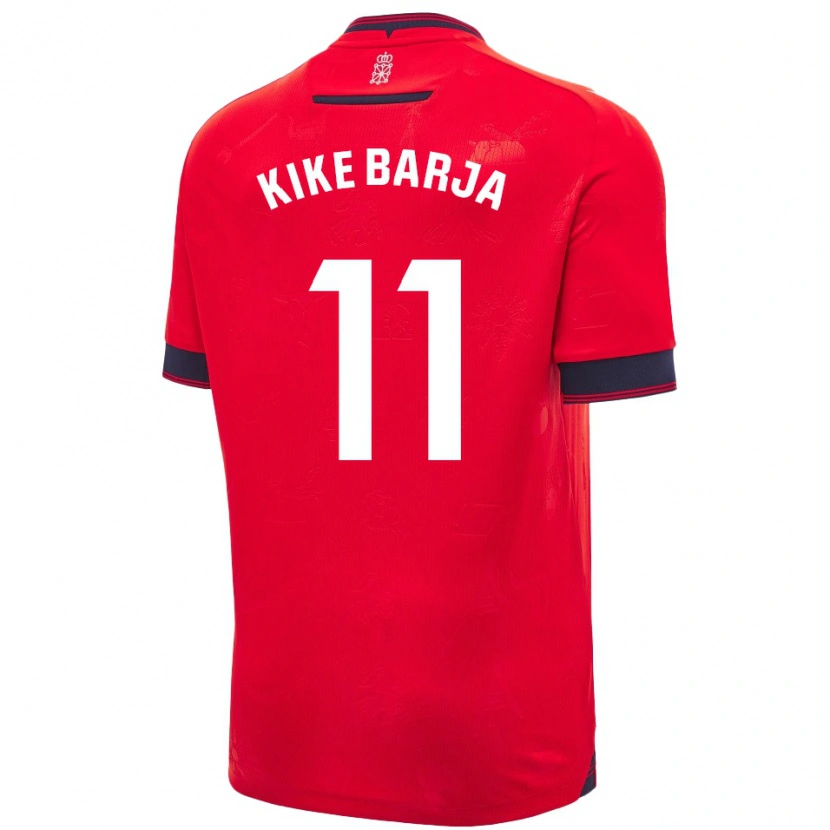 Danxen Børn Kike Barja #11 Rød Hvid Hjemmebane Spillertrøjer 2024/25 Trøje T-Shirt