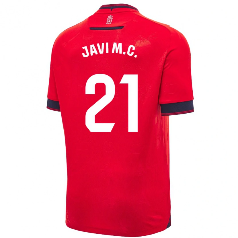 Danxen Børn Javi Martínez #21 Rød Hvid Hjemmebane Spillertrøjer 2024/25 Trøje T-Shirt