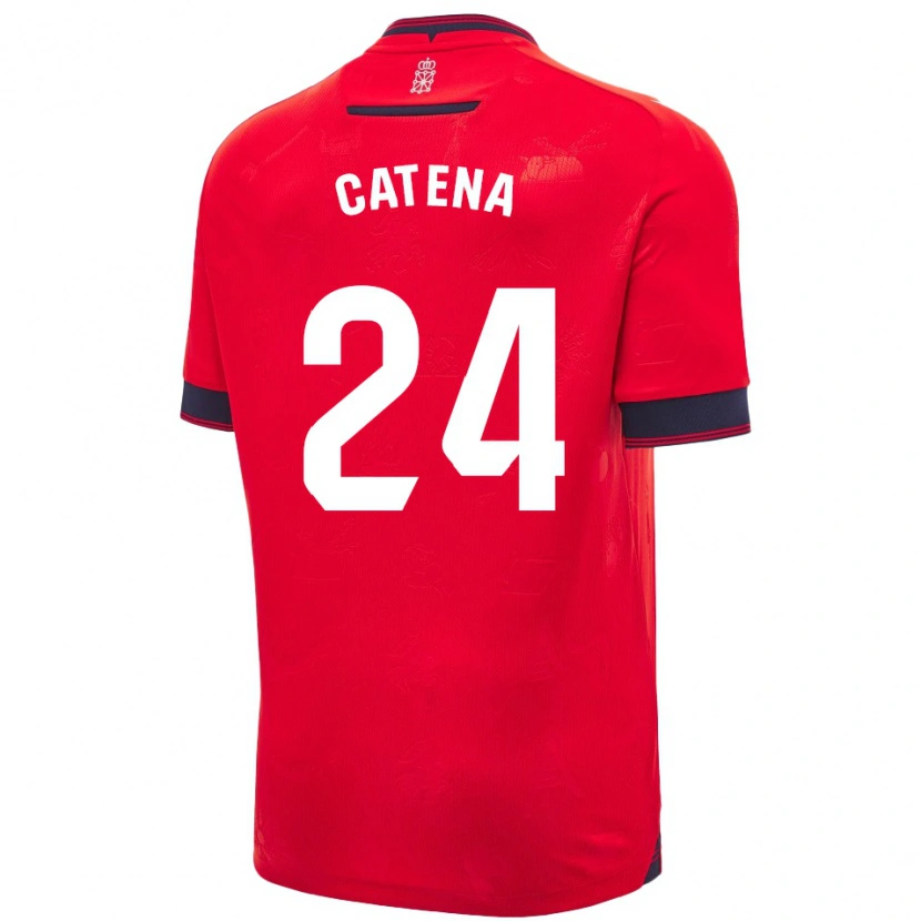Danxen Børn Alejandro Catena #24 Rød Hvid Hjemmebane Spillertrøjer 2024/25 Trøje T-Shirt