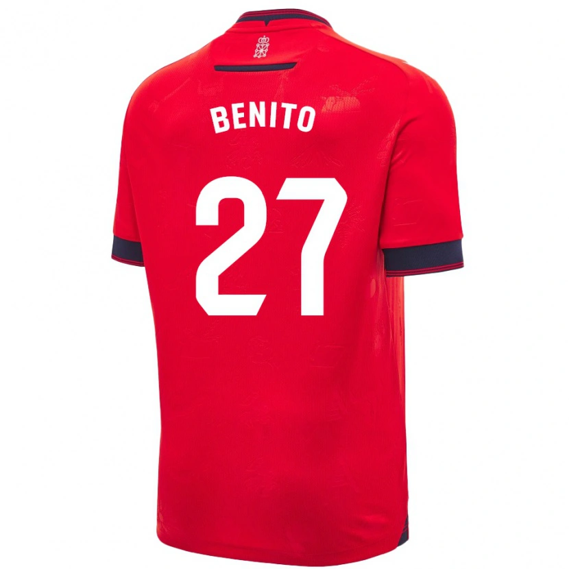 Danxen Børn Iker Benito #27 Rød Hvid Hjemmebane Spillertrøjer 2024/25 Trøje T-Shirt