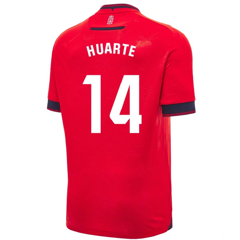 Danxen Børn Xabi Huarte #14 Rød Hvid Hjemmebane Spillertrøjer 2024/25 Trøje T-Shirt