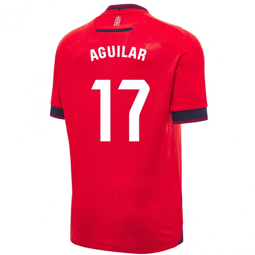 Danxen Børn Eneko Aguilar #17 Rød Hvid Hjemmebane Spillertrøjer 2024/25 Trøje T-Shirt