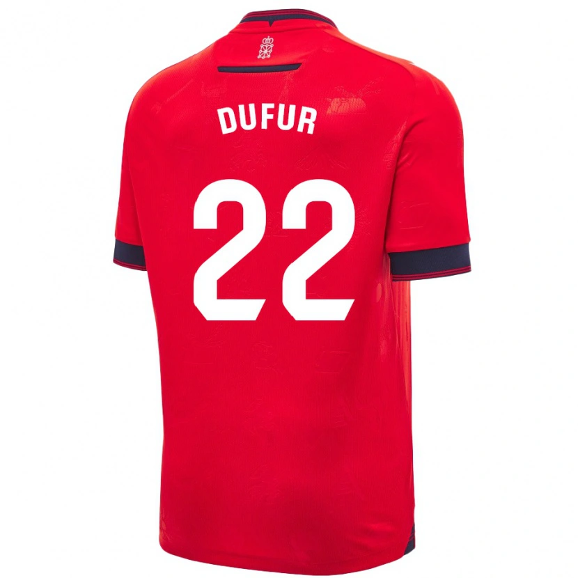 Danxen Børn Ander Dufur #22 Rød Hvid Hjemmebane Spillertrøjer 2024/25 Trøje T-Shirt