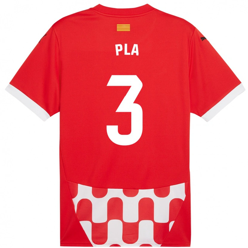 Danxen Børn Marta Pla #3 Rød Hvid Hjemmebane Spillertrøjer 2024/25 Trøje T-Shirt