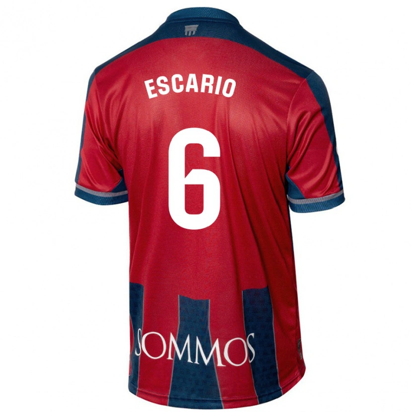 Danxen Børn Jaime Escario #6 Rød Blå Hjemmebane Spillertrøjer 2024/25 Trøje T-Shirt