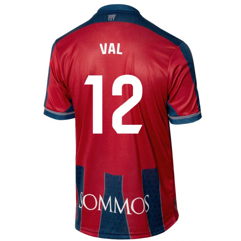 Danxen Børn Ángel Val #12 Rød Blå Hjemmebane Spillertrøjer 2024/25 Trøje T-Shirt