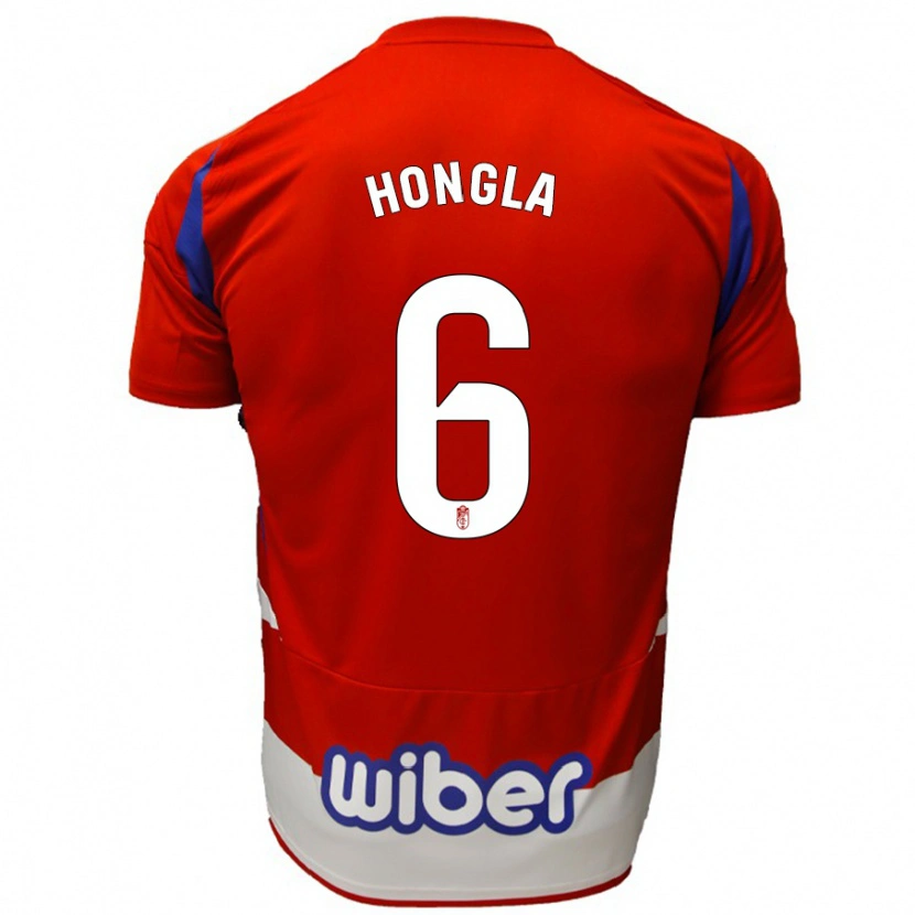 Danxen Børn Martin Hongla #6 Rød Hvid Blå Hjemmebane Spillertrøjer 2024/25 Trøje T-Shirt