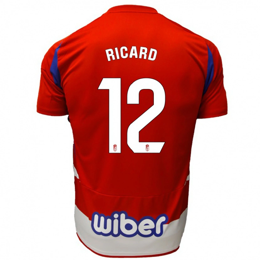 Danxen Børn Ricard Sánchez #12 Rød Hvid Blå Hjemmebane Spillertrøjer 2024/25 Trøje T-Shirt