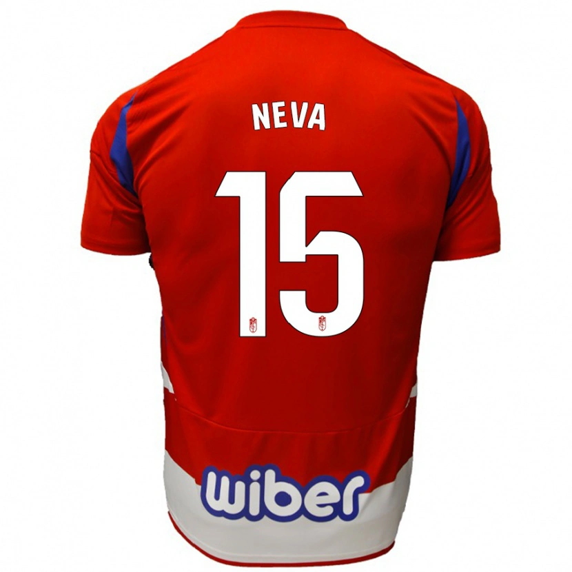 Danxen Børn Carlos Neva #15 Rød Hvid Blå Hjemmebane Spillertrøjer 2024/25 Trøje T-Shirt