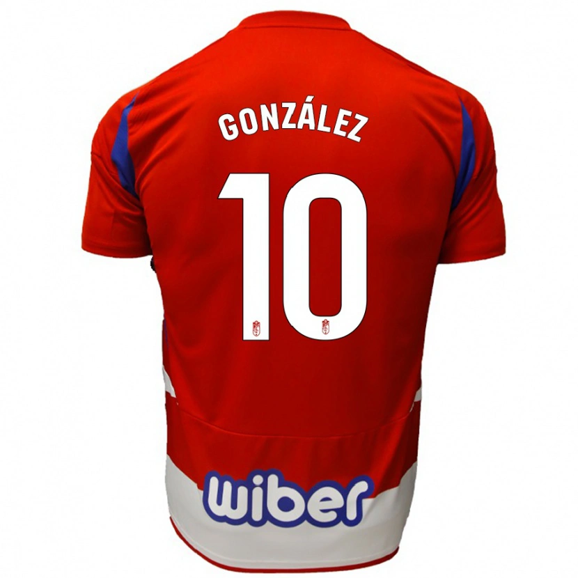 Danxen Børn Mario González #10 Rød Hvid Blå Hjemmebane Spillertrøjer 2024/25 Trøje T-Shirt