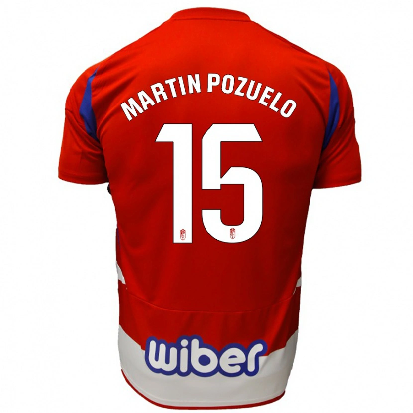 Danxen Børn Esther Martín-Pozuelo #15 Rød Hvid Blå Hjemmebane Spillertrøjer 2024/25 Trøje T-Shirt