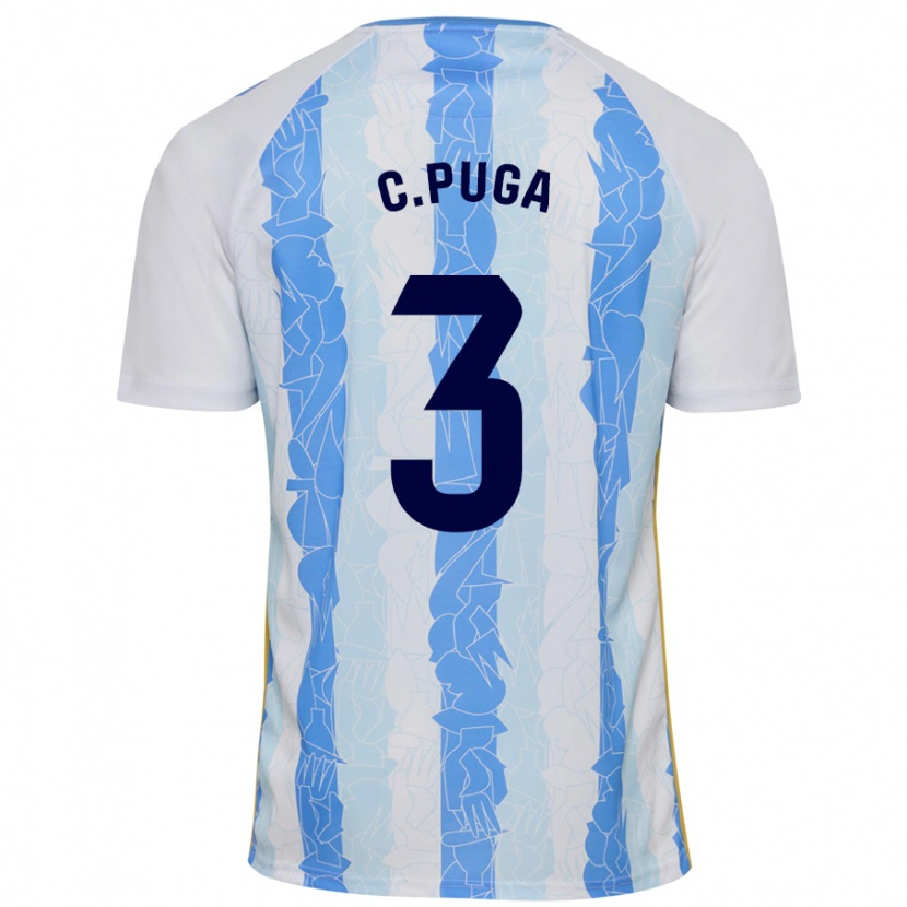 Danxen Børn Carlos Puga #3 Hvid Blå Hjemmebane Spillertrøjer 2024/25 Trøje T-Shirt
