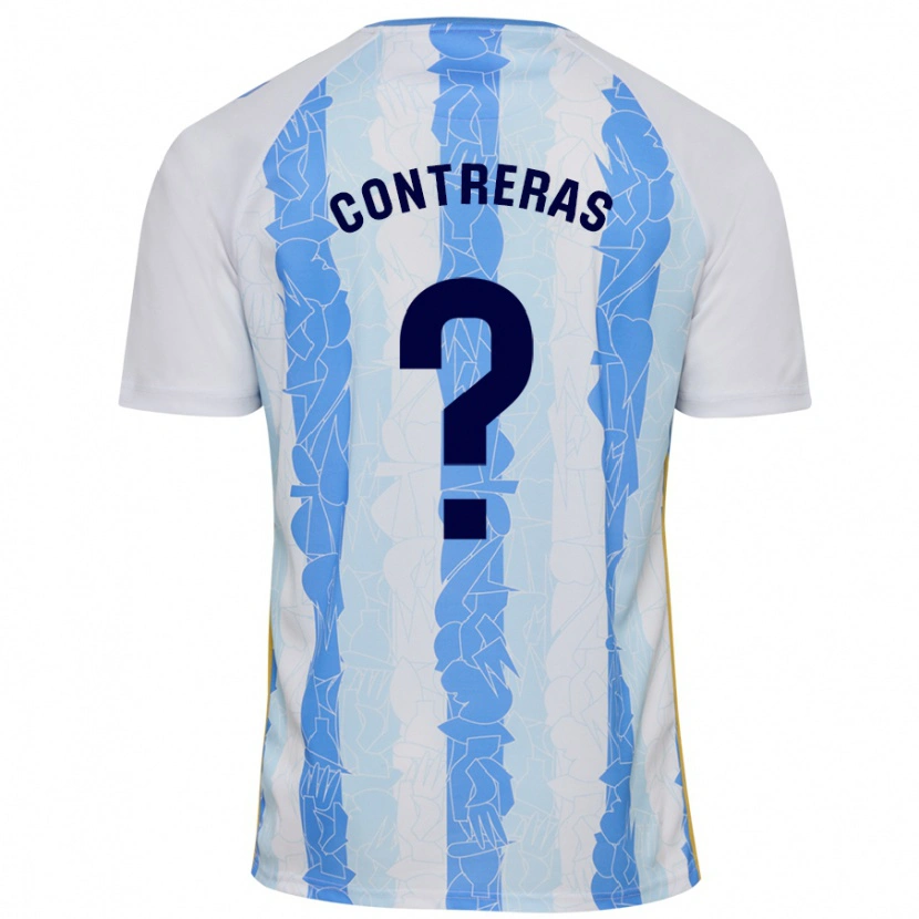 Danxen Børn Ale Contreras #0 Hvid Blå Hjemmebane Spillertrøjer 2024/25 Trøje T-Shirt