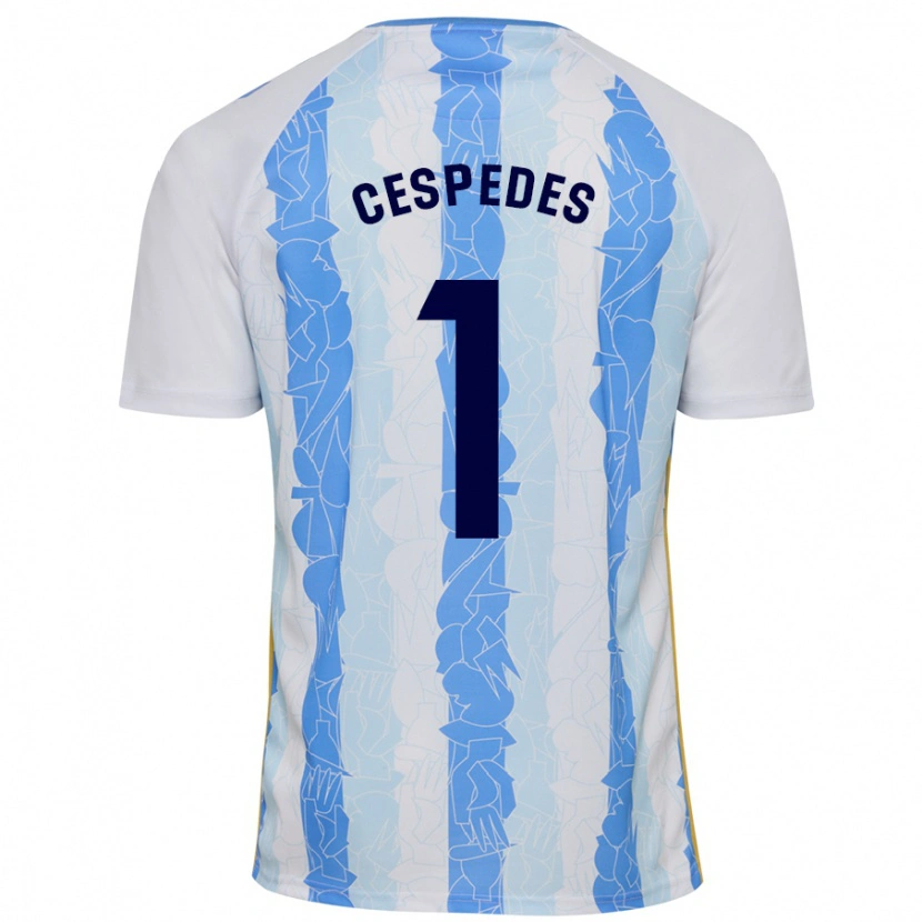 Danxen Børn Andrés Céspedes #1 Hvid Blå Hjemmebane Spillertrøjer 2024/25 Trøje T-Shirt