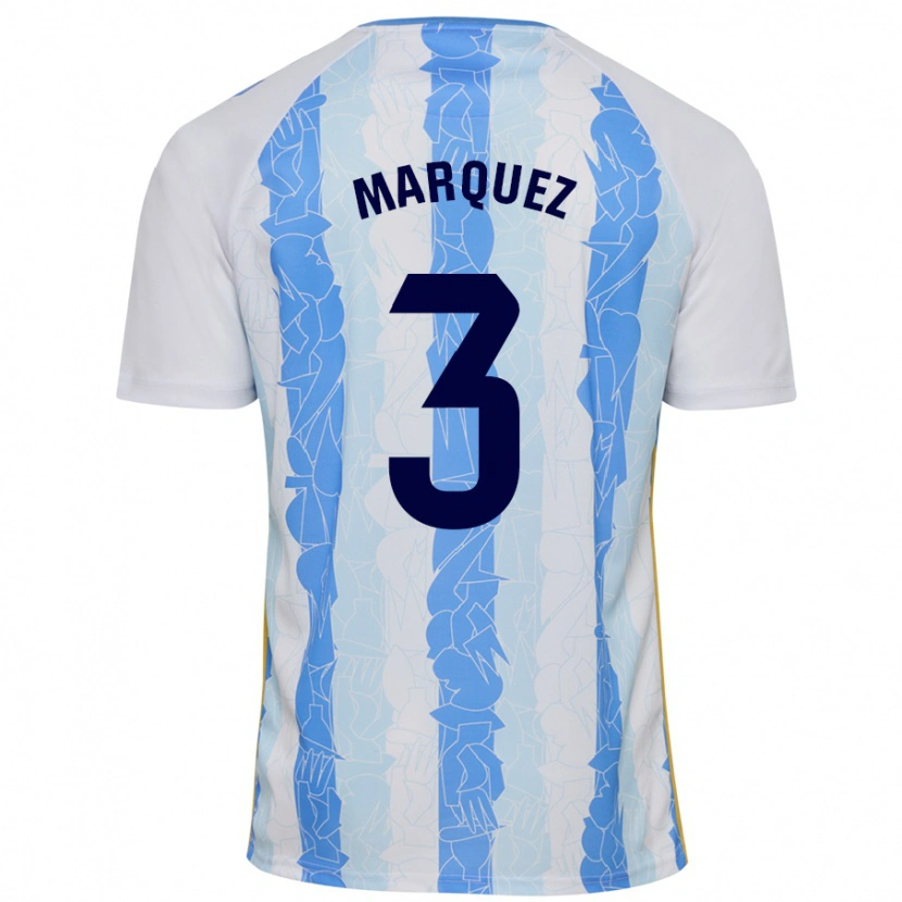 Danxen Børn David Márquez #3 Hvid Blå Hjemmebane Spillertrøjer 2024/25 Trøje T-Shirt