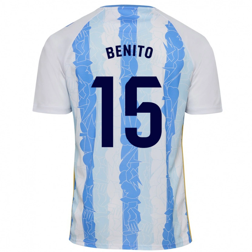 Danxen Børn Iván Benito #15 Hvid Blå Hjemmebane Spillertrøjer 2024/25 Trøje T-Shirt