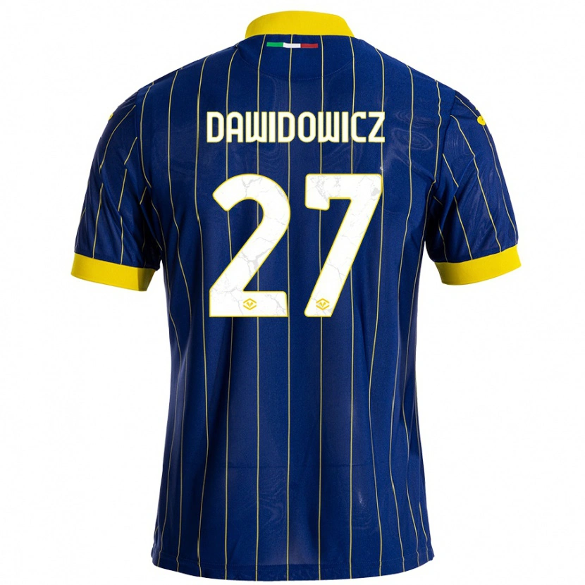 Danxen Børn Paweł Dawidowicz #27 Blå Gul Hjemmebane Spillertrøjer 2024/25 Trøje T-Shirt