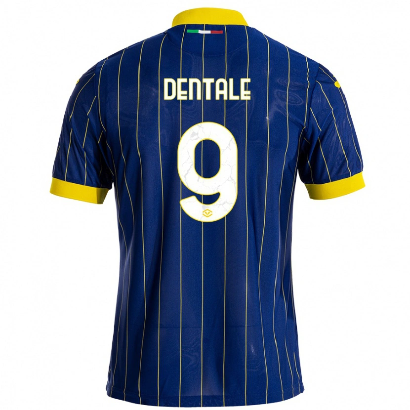 Danxen Børn Alessandro Dentale #9 Blå Gul Hjemmebane Spillertrøjer 2024/25 Trøje T-Shirt