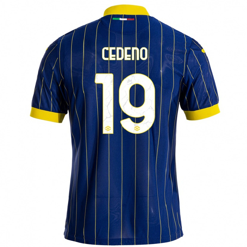 Danxen Børn Lineth Cedeno #19 Blå Gul Hjemmebane Spillertrøjer 2024/25 Trøje T-Shirt