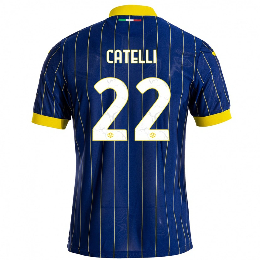 Danxen Børn Anna Catelli #22 Blå Gul Hjemmebane Spillertrøjer 2024/25 Trøje T-Shirt