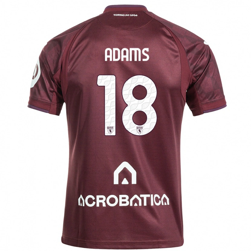Danxen Børn Ché Adams #18 Rødbrun Hvid Hjemmebane Spillertrøjer 2024/25 Trøje T-Shirt