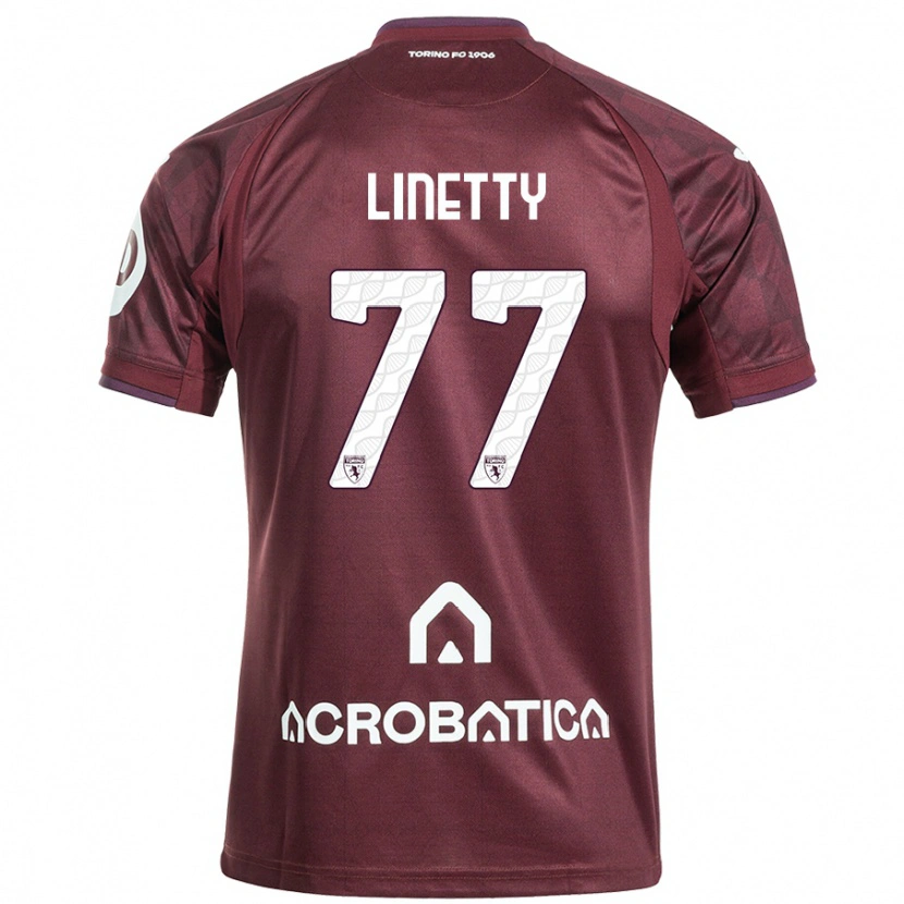 Danxen Børn Karol Linetty #77 Rødbrun Hvid Hjemmebane Spillertrøjer 2024/25 Trøje T-Shirt