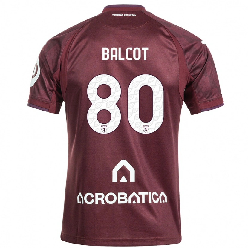 Danxen Børn Côme Bianay Balcot #80 Rødbrun Hvid Hjemmebane Spillertrøjer 2024/25 Trøje T-Shirt