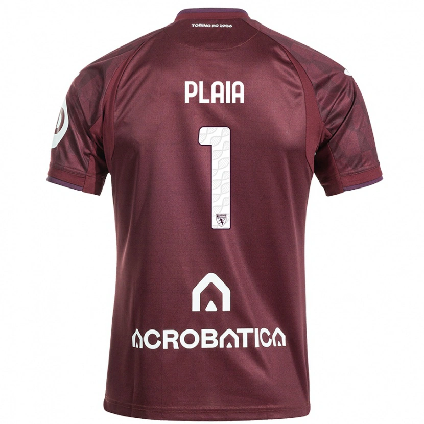Danxen Børn Francesco Plaia #1 Rødbrun Hvid Hjemmebane Spillertrøjer 2024/25 Trøje T-Shirt