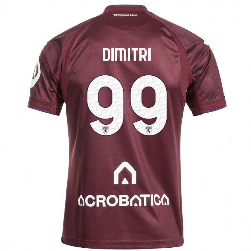 Danxen Børn Matteo Dimitri #99 Rødbrun Hvid Hjemmebane Spillertrøjer 2024/25 Trøje T-Shirt