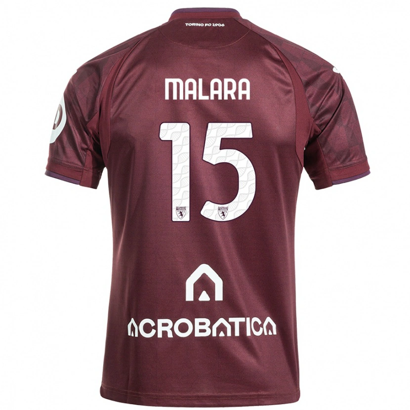 Danxen Børn Sara Malara #15 Rødbrun Hvid Hjemmebane Spillertrøjer 2024/25 Trøje T-Shirt