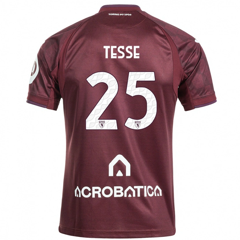 Danxen Børn Manuela Tesse #25 Rødbrun Hvid Hjemmebane Spillertrøjer 2024/25 Trøje T-Shirt