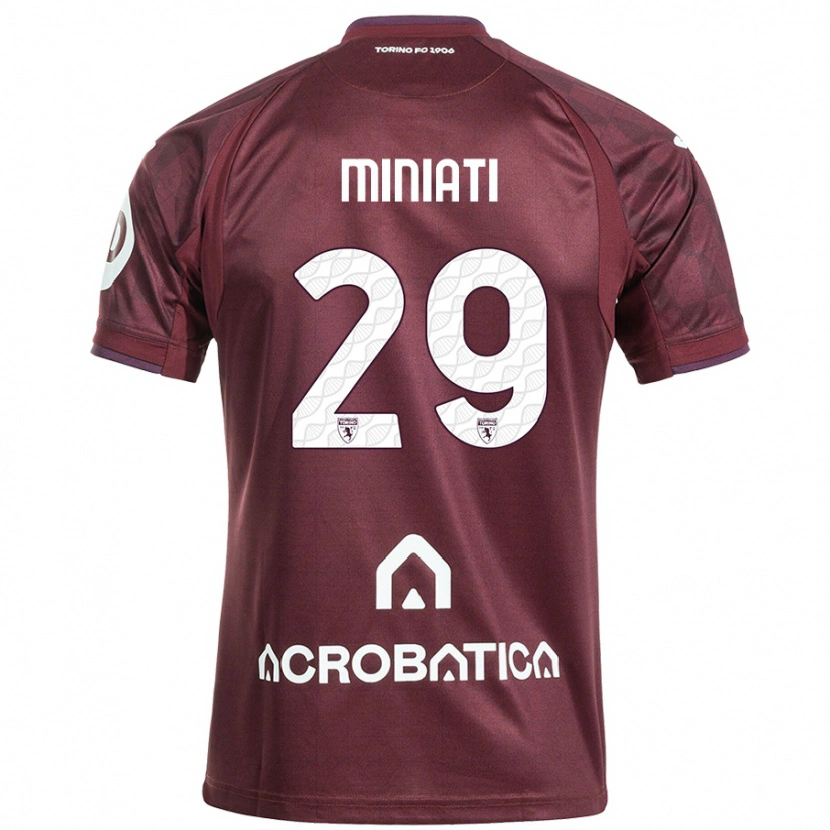 Danxen Børn Elisa Miniati #29 Rødbrun Hvid Hjemmebane Spillertrøjer 2024/25 Trøje T-Shirt