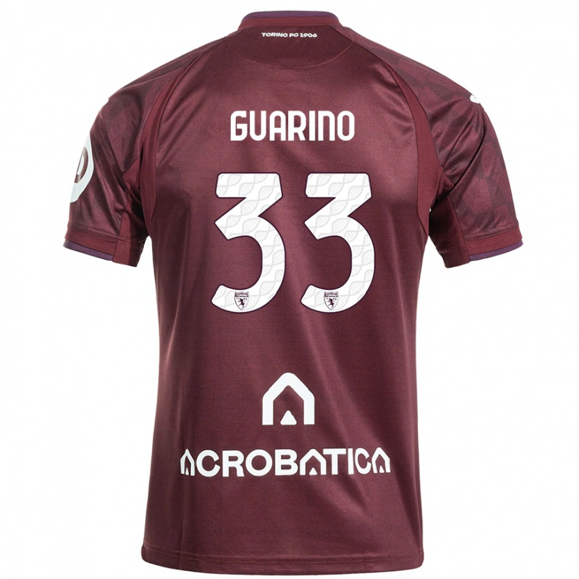 Danxen Børn Rita Guarino #33 Rødbrun Hvid Hjemmebane Spillertrøjer 2024/25 Trøje T-Shirt
