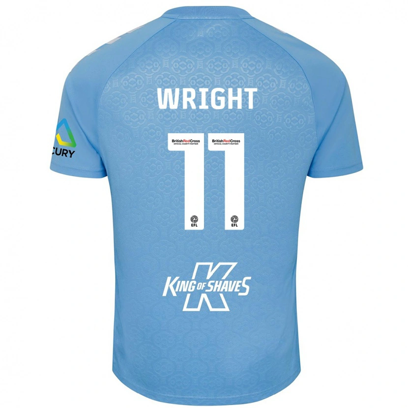 Danxen Børn Haji Wright #11 Blå Hvid Hjemmebane Spillertrøjer 2024/25 Trøje T-Shirt