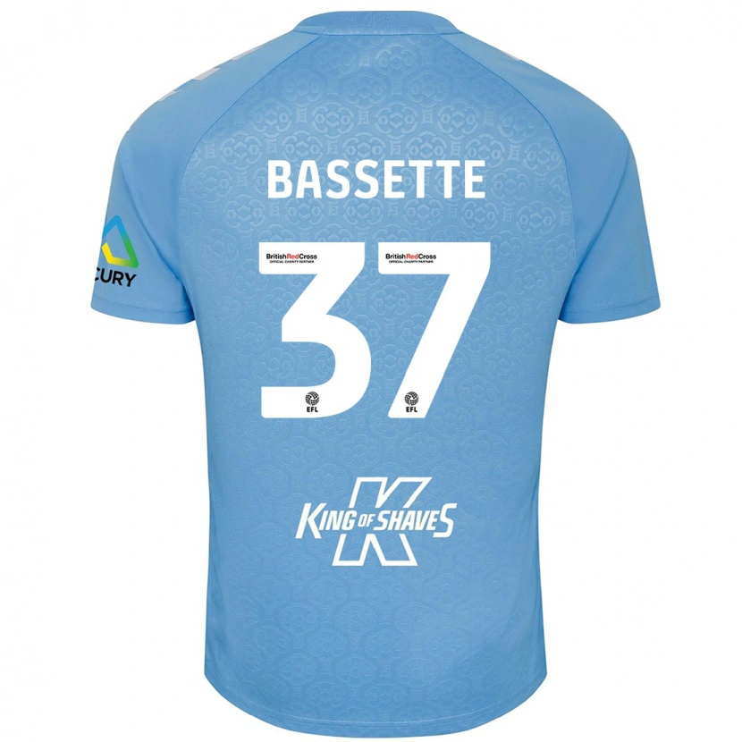 Danxen Børn Norman Bassette #37 Blå Hvid Hjemmebane Spillertrøjer 2024/25 Trøje T-Shirt